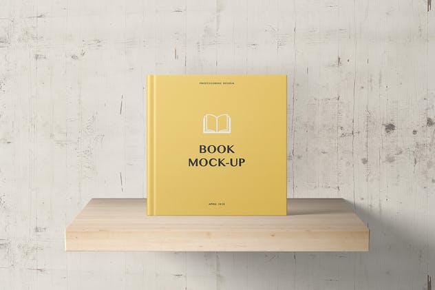 精装硬封面方形书展示样机模板 Hard Cover Square Book Mockup – Set 2插图(12)