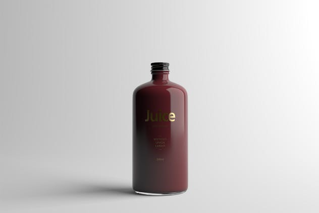 果汁玻璃瓶外观设计样机模板 Juice Bottle Packaging Mock-Up插图(5)