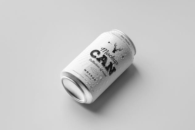 啤酒易拉罐包装设计样机模板6 Can Mock-up 6插图(4)