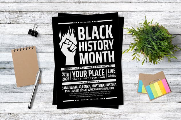 黑人历史纪念月活动海报设计模板 Black History Month插图(1)