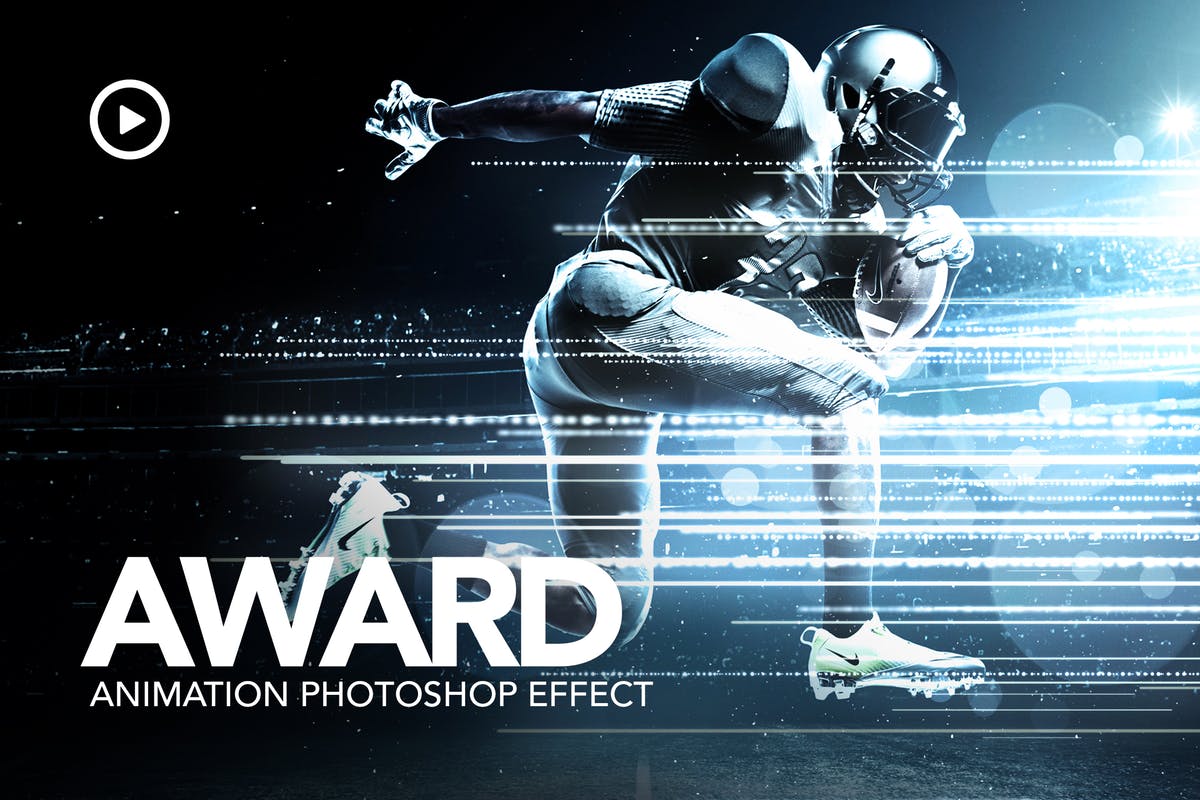 梦幻水幕海报效果的特效PS动作 Award Animation Photoshop Action插图