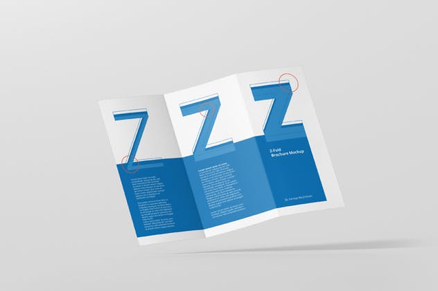 高品质DL三折页宣传册样机模板 DL Z-Fold Brochure Mockup – 99x210mm插图(5)