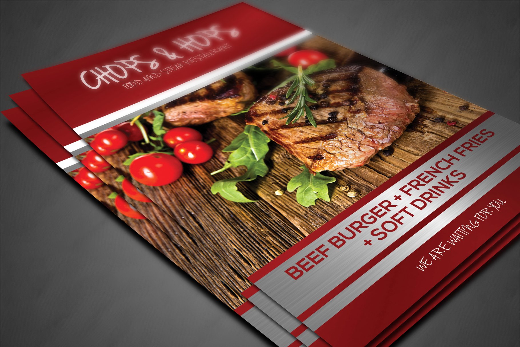 西式快餐食品菜单传单模板 Food Menu Flyer插图(2)