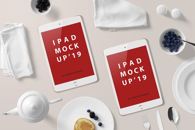 西式早餐场景iPad Mini设备展示样机 iPad Mini Mockup – Breakfast Set插图(5)