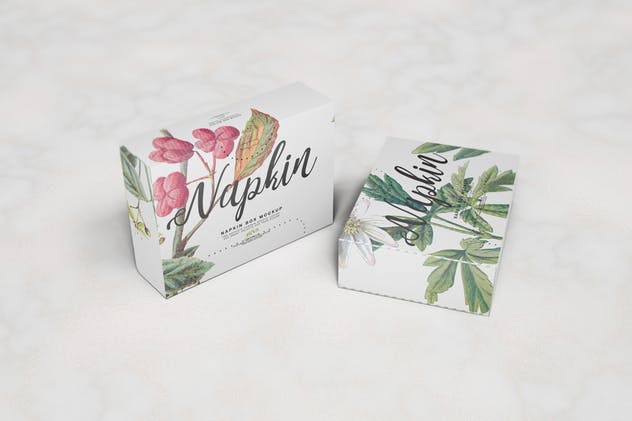 餐巾纸盒包装样机 Napkin Box Mockup插图(8)