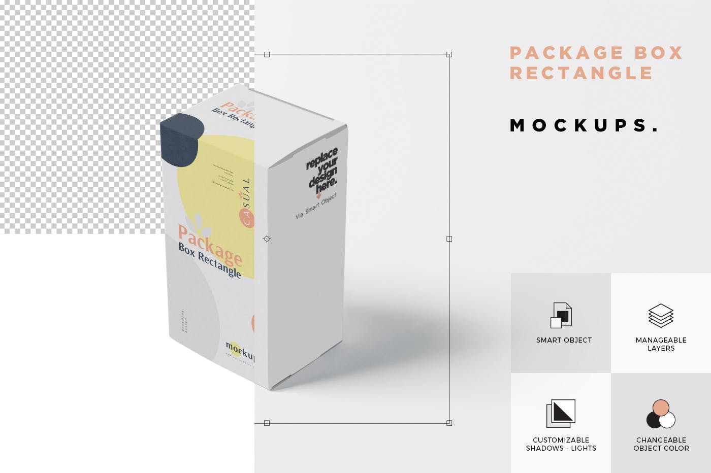 矩形产品包装盒外观设计效果图样机 Package Box Mock-Up – Rectangle插图(6)
