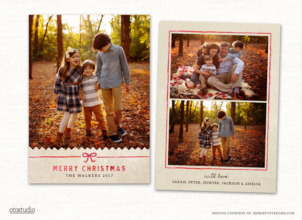 圣诞节日家庭派对贺卡模板 Christmas Card Template CC0156插图