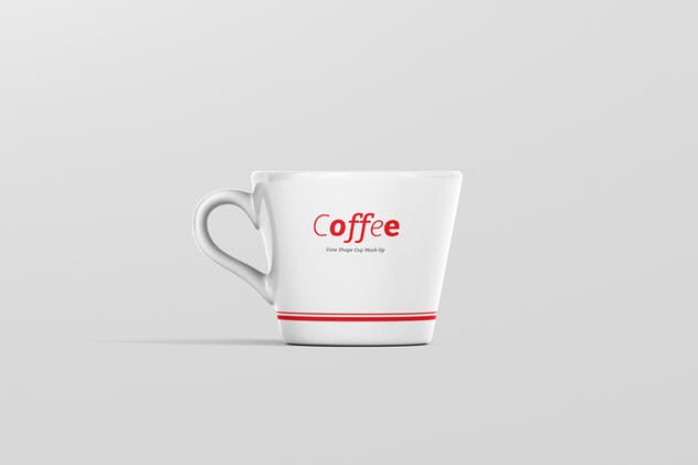高品质的咖啡马克杯样机展示模板 Coffee Cup Mockup – Cone Shape插图(6)