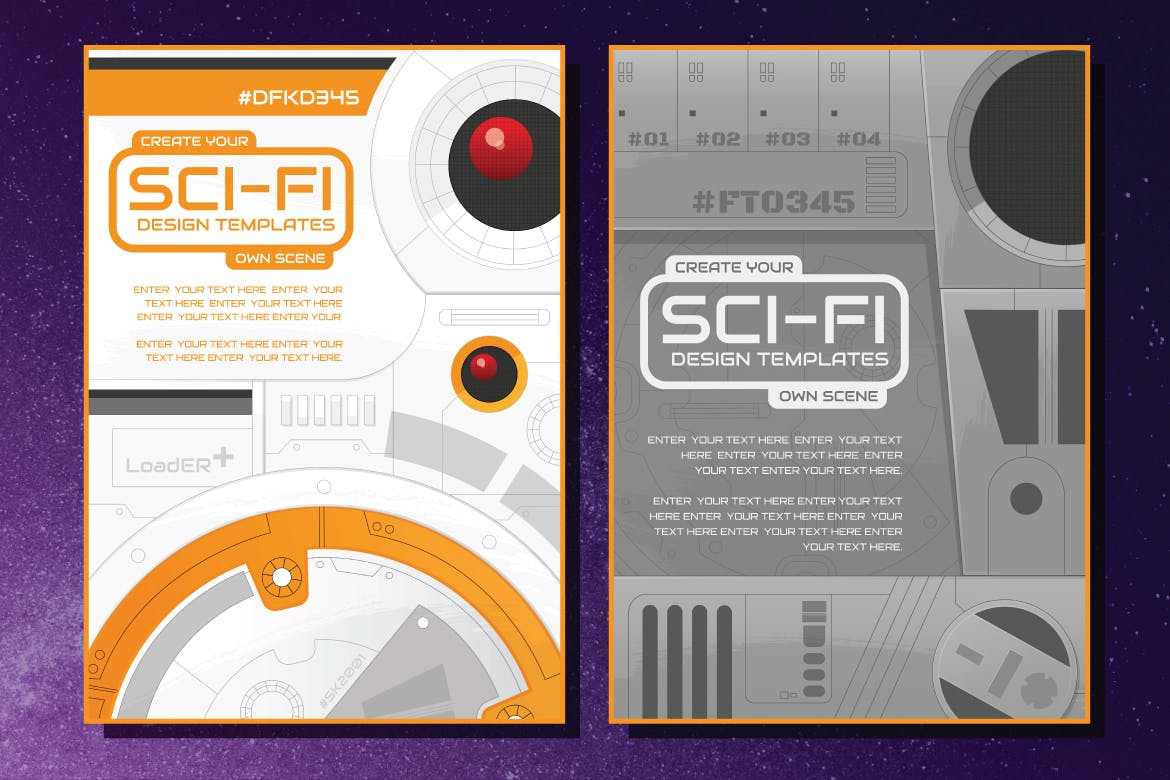 科幻主题图标&平面设计模板素材 Sci-Fi Icons and Templates插图(5)