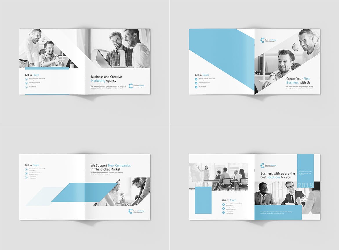 方形企业宣传画册/年度报告设计模板 Business Marketing – Company Profile Square插图(10)