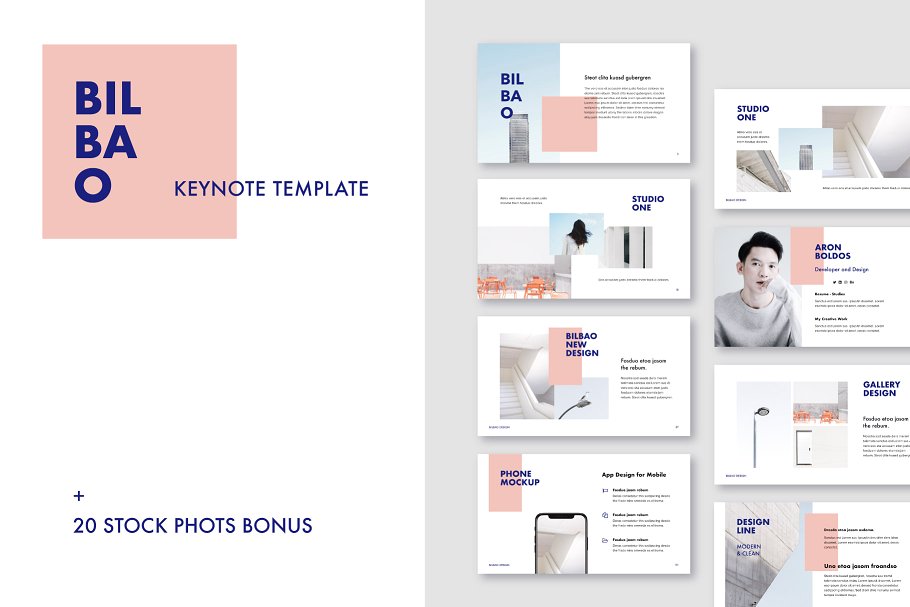 室内创意设计企业Keynote幻灯片模板 Bilbao – Keynote Template + Bonus插图