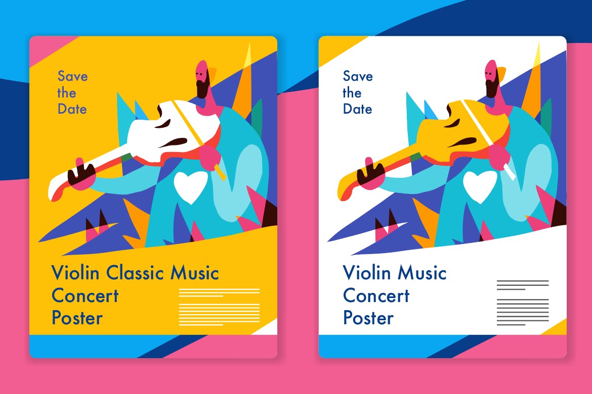 混合色彩音乐主题概念插画海报设计模板 Music Graphic – Mixcolor style vector 7插图