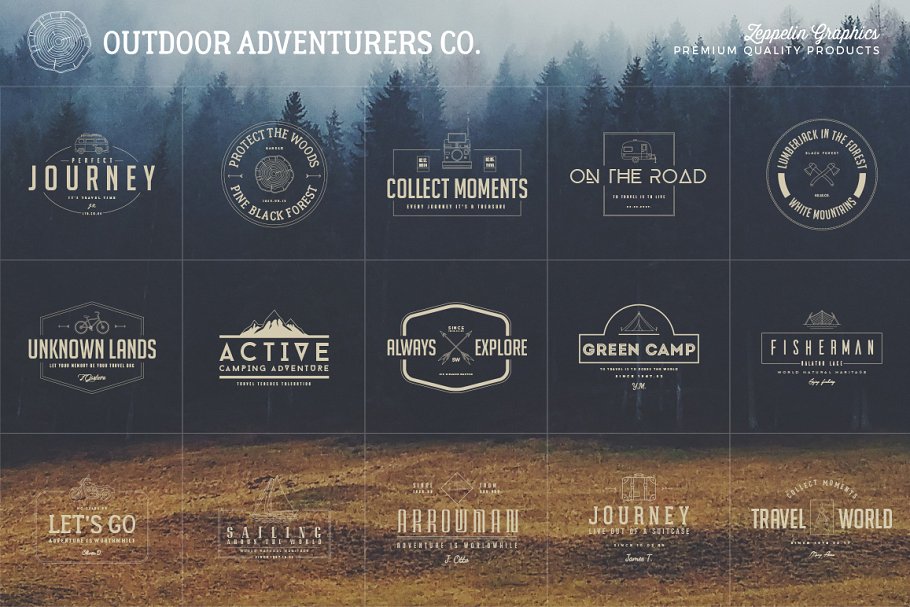 150个户外旅游探险主题Logo模板 150 Outdoor Adventurers Logos插图(8)