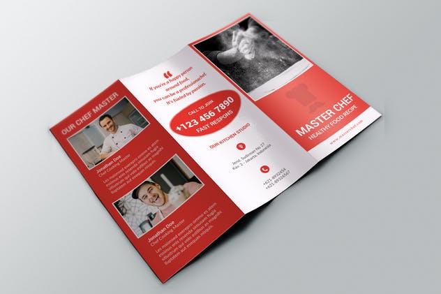 三折页美食主题宣传册传单设计模板 Trifold Food Brochure插图(3)