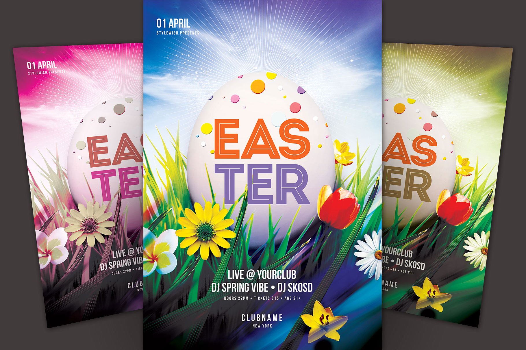复活节活动主题传单模板 Easter Flyer Template插图