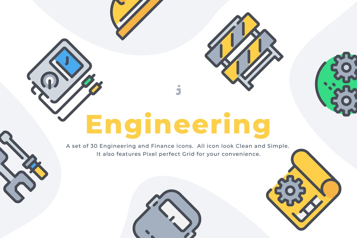 30枚电机工程主题矢量图标合集 30 Engineering icon set插图