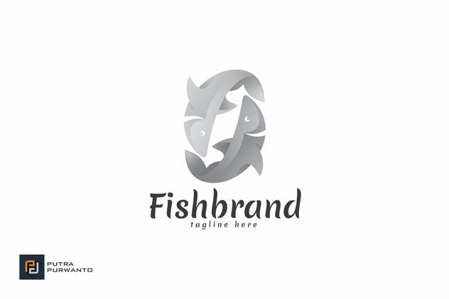 创意双鱼图形品牌Logo模板 Fish Brand – Logo Template插图(2)