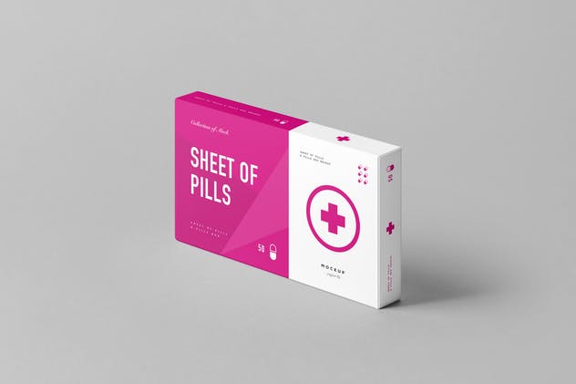 药片药丸包装盒样机3 Pills Box Mock-up 3插图(4)