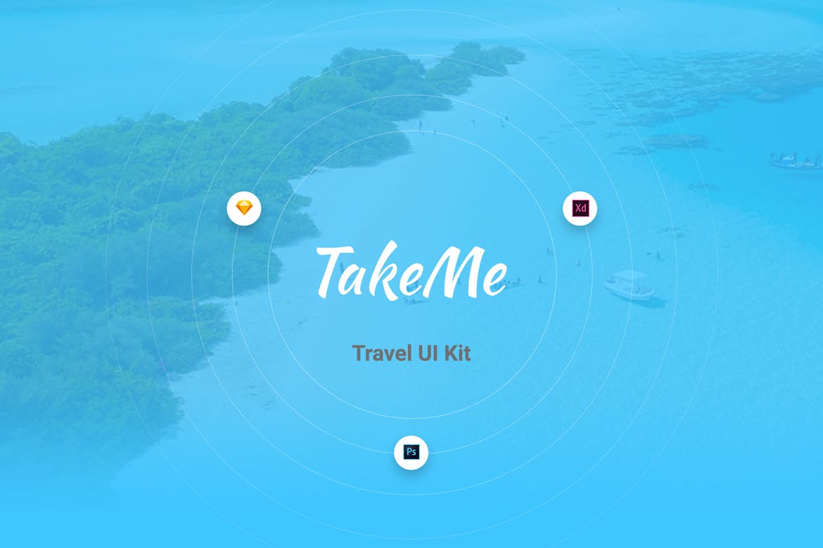 旅游门户网站UI界面设计套件 Take Me UI Kit插图
