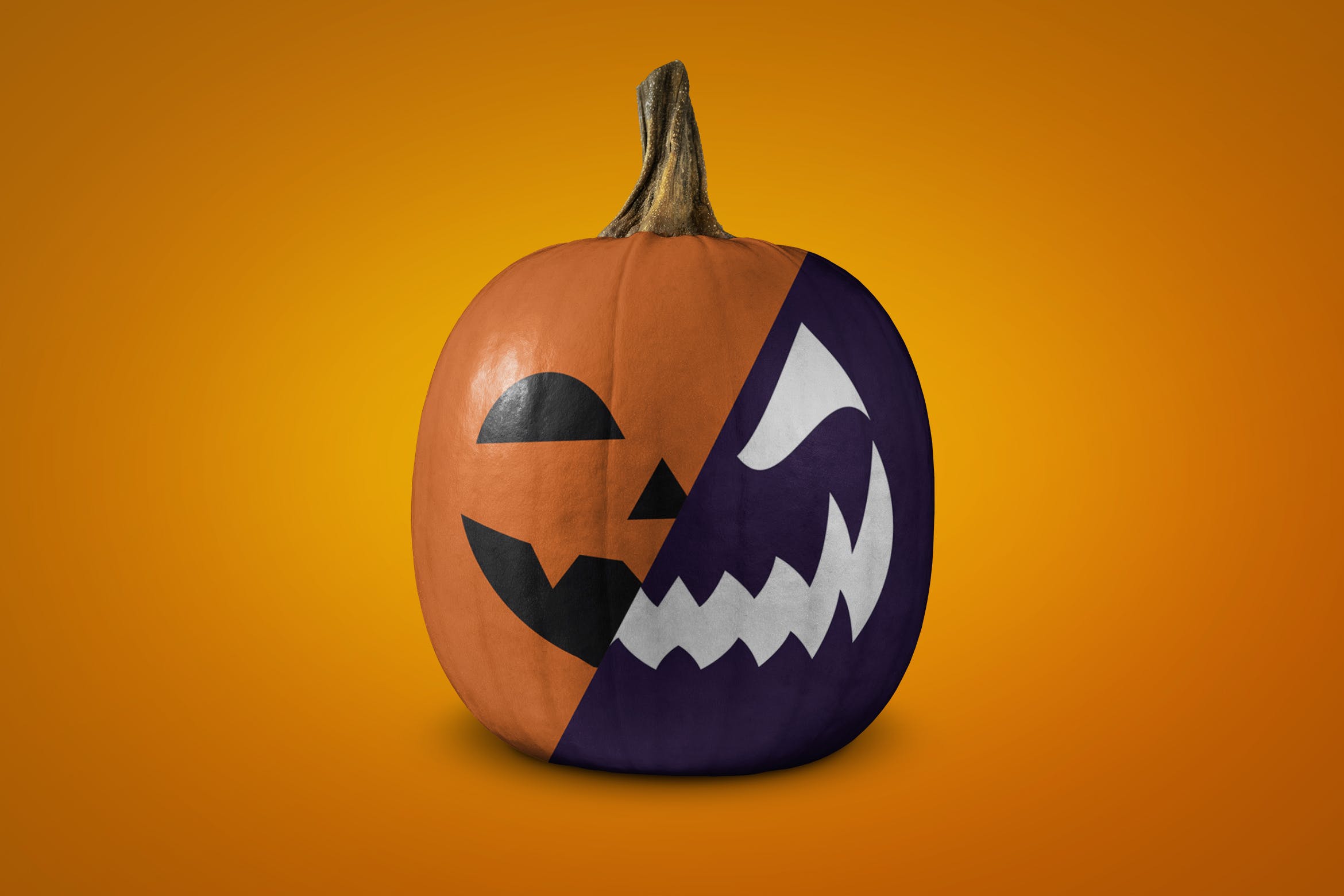 可定制图案万圣节南瓜样机模板 Halloween pumpkin mockup插图