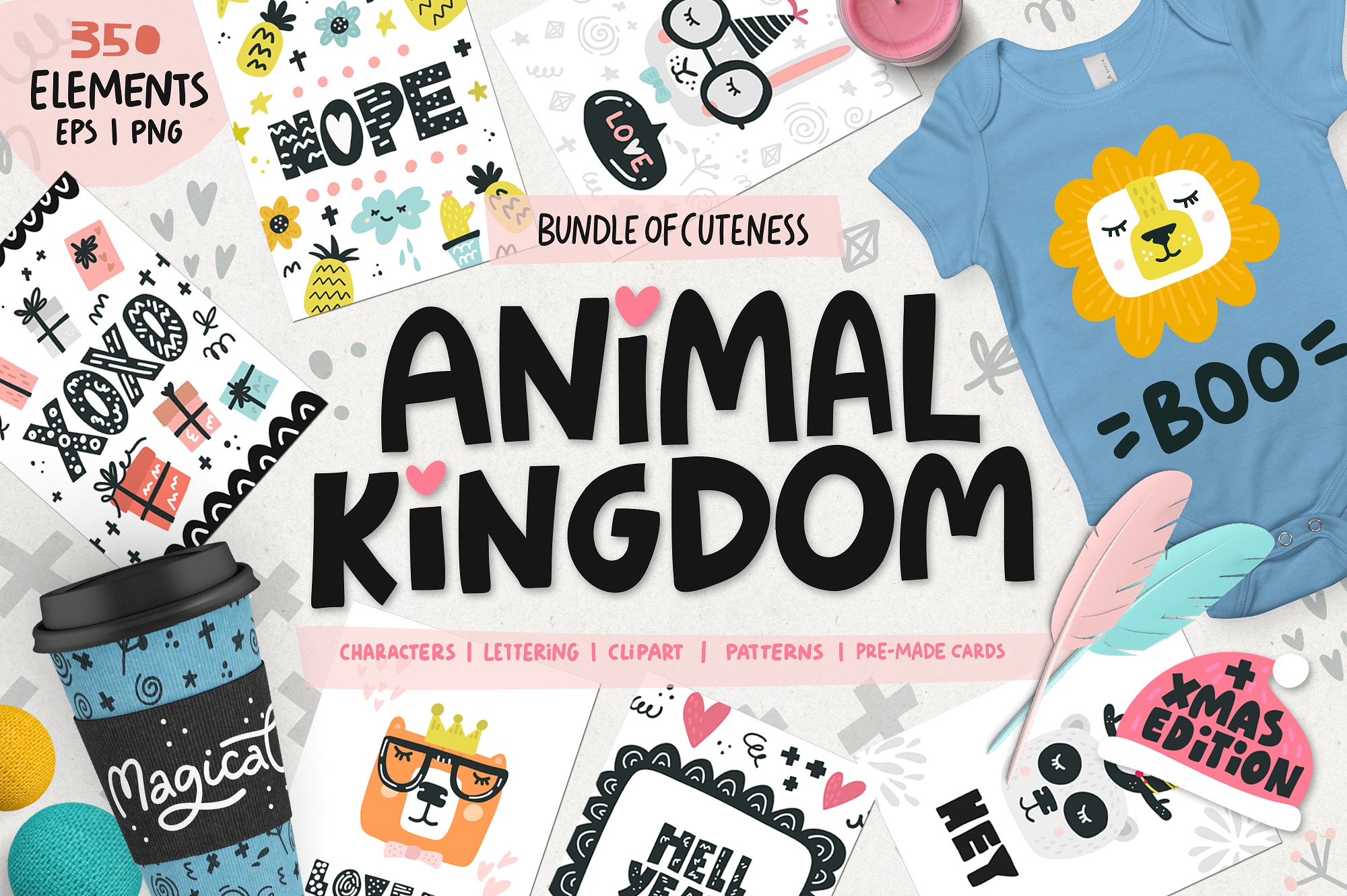 动物王国可爱手绘插画 Animal Kingdom – Nursery Art插图
