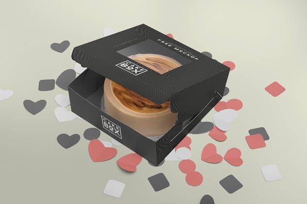 5款高端品牌蛋糕包装盒子样机 5 Lovely Cake Box Mockups插图(1)