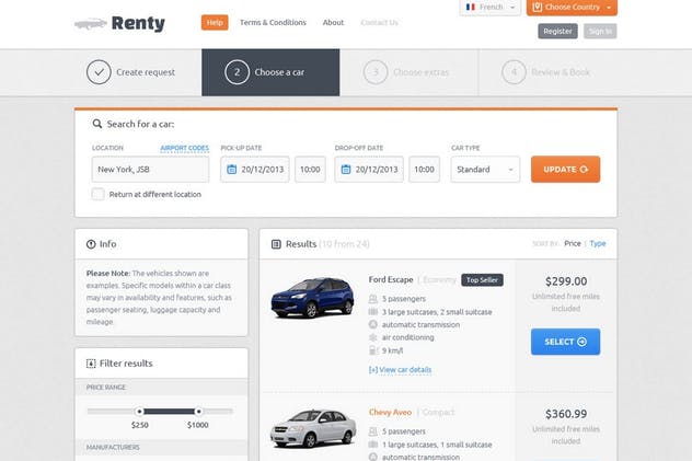 汽车租赁&销售网站设计PSD模板 Renty – Car Rental & Booking PSD Template插图(4)