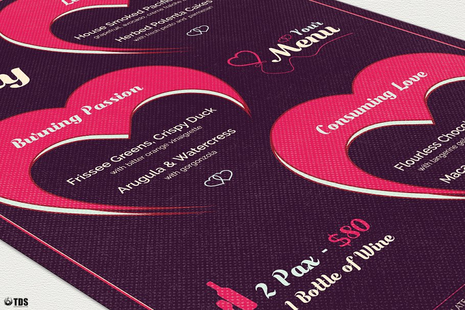 情人节专题菜单+传单PSD模板合集V9 Valentines Day Flyer + Menu PSD V9插图(7)