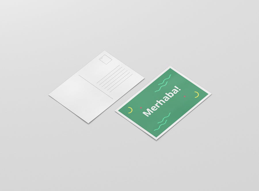 A6尺寸明信片/传单设计效果图样机 A6 Postcard / Flyer Mockup插图(2)