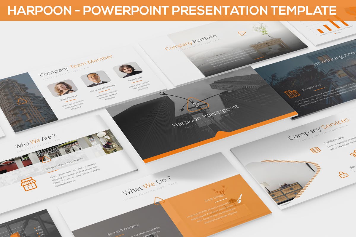 技术/创意/财务主题PPT幻灯片设计模板 Harpoon – Powerpoint Presentation Template插图