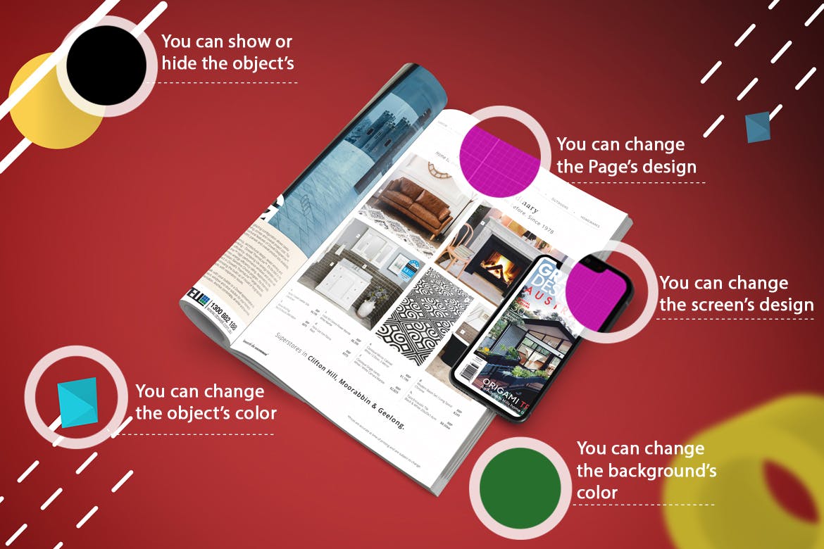 杂志印刷设计/杂志APP设计图预览样机样机 Abstract Magazine App Mouckup插图(1)