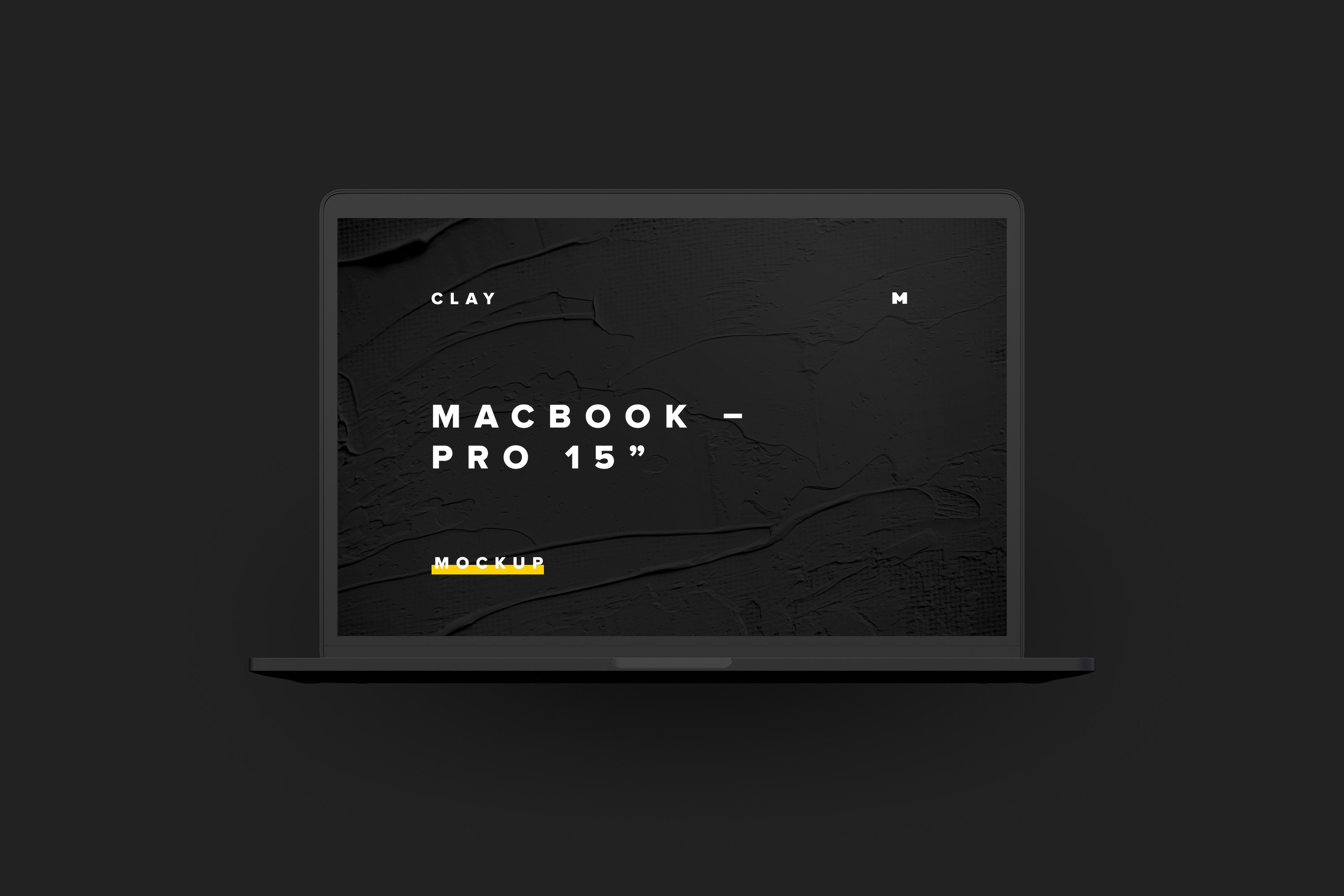 MacBook Pro高端笔记本电脑UI设计效果图前视图样机 Clay MacBook Pro 15" with Touch Bar, Front View Mockup插图(5)