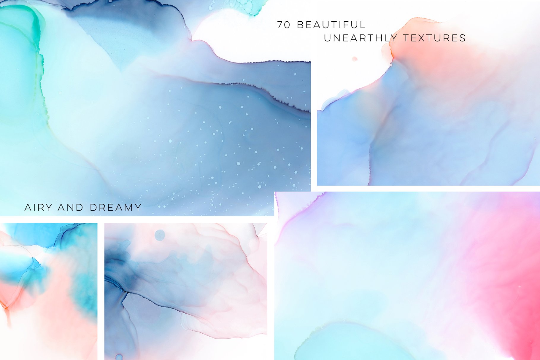 如漂浮的云朵墨水纹理合集 Ethereal Ink Texture Collection插图(1)