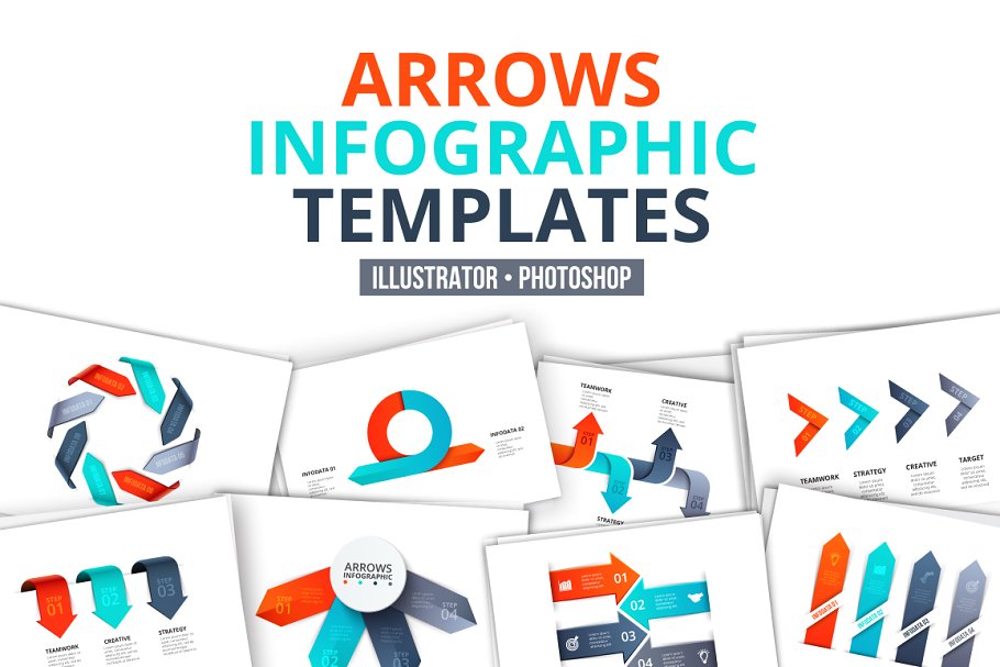 箭头信息图表模板 Arrows infographic templates插图