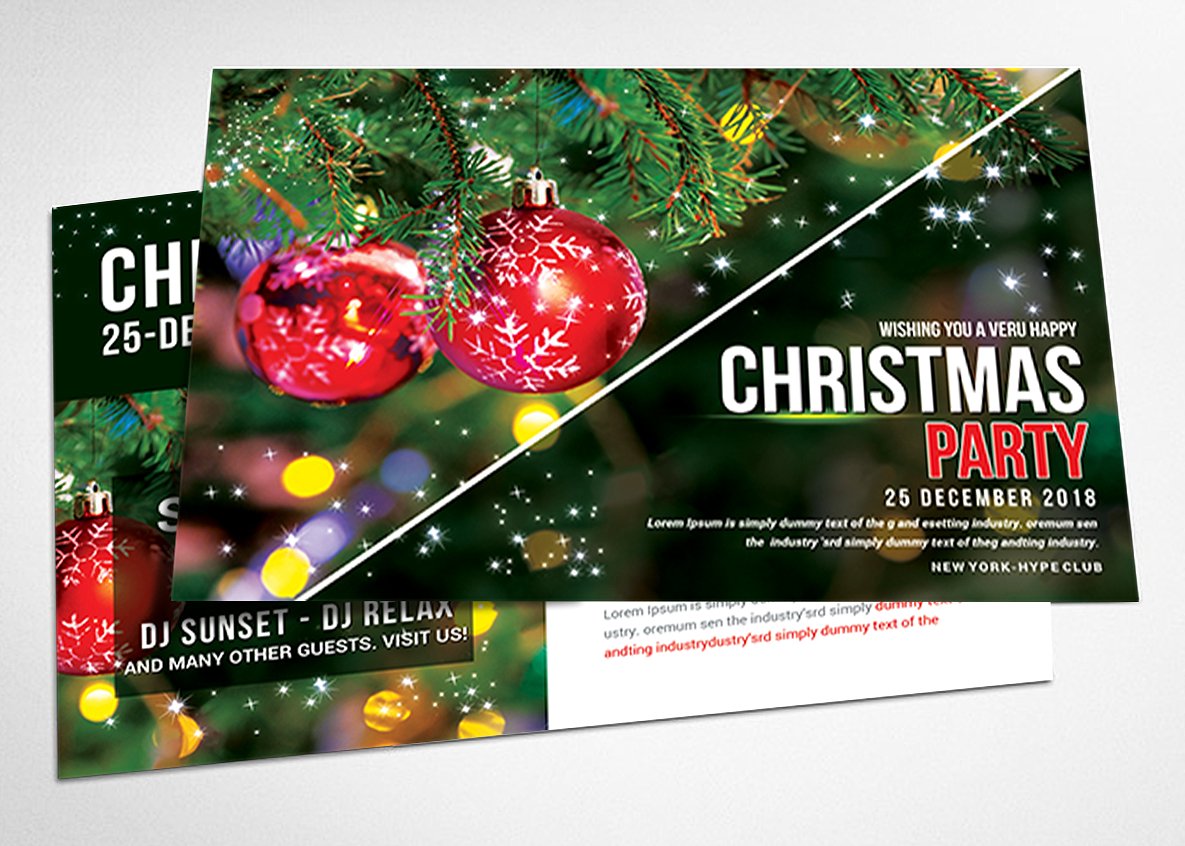 圣诞贺卡明信片模板设计 Christmas – Postcard Templates插图