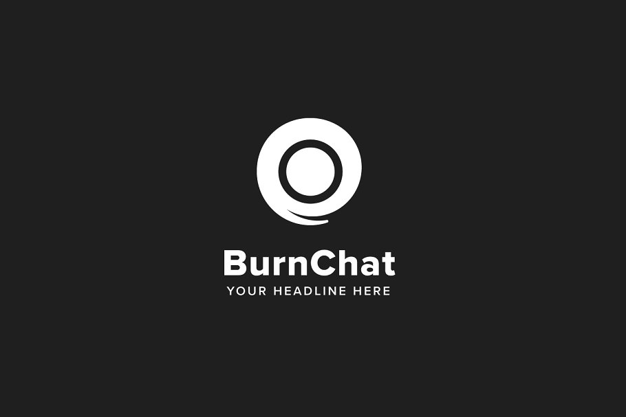 社交主题Logo模板 Burn Chat Logo Template插图(2)