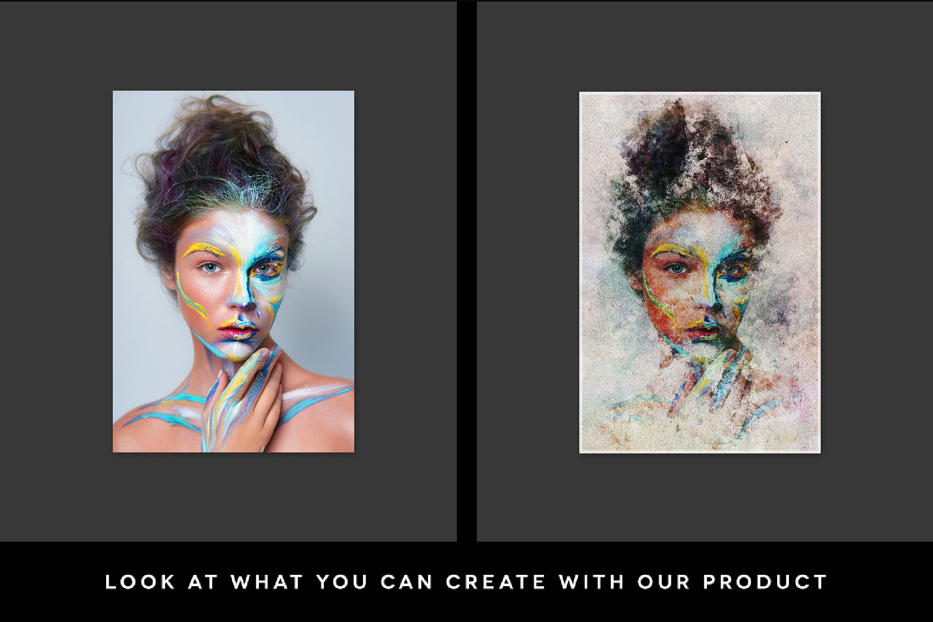 2个创意肖像抽象油画PS动作 2 Creative Portrait Templates插图(2)