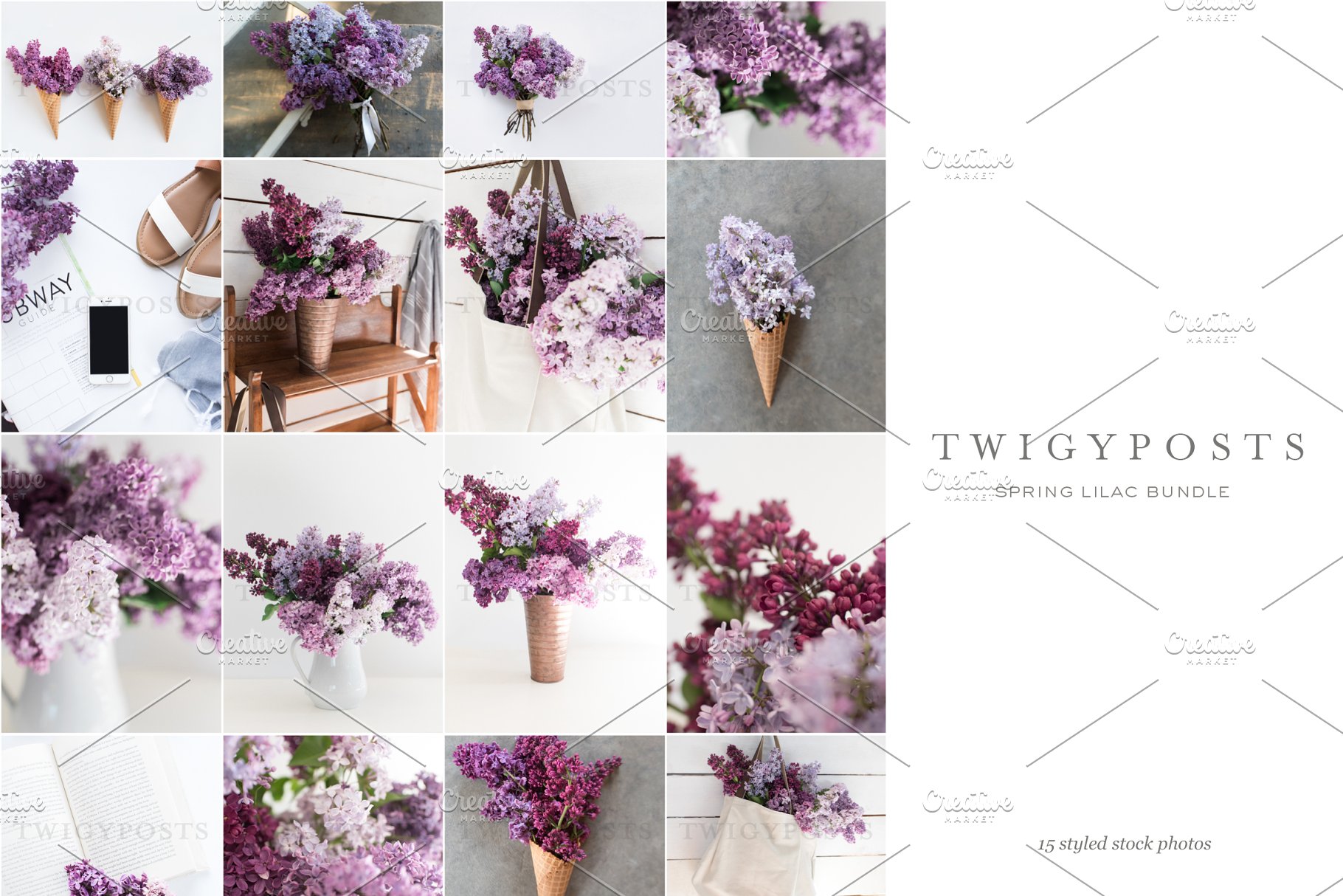 春天丁香花场景样机 Spring Lilac Stock Photos插图(2)