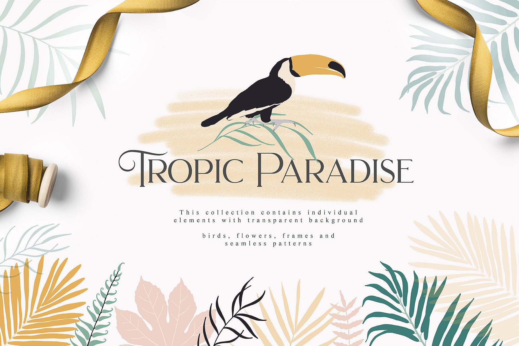 热带天堂系列夏季花卉剪贴画 Tropic Paradise Collection Pro插图