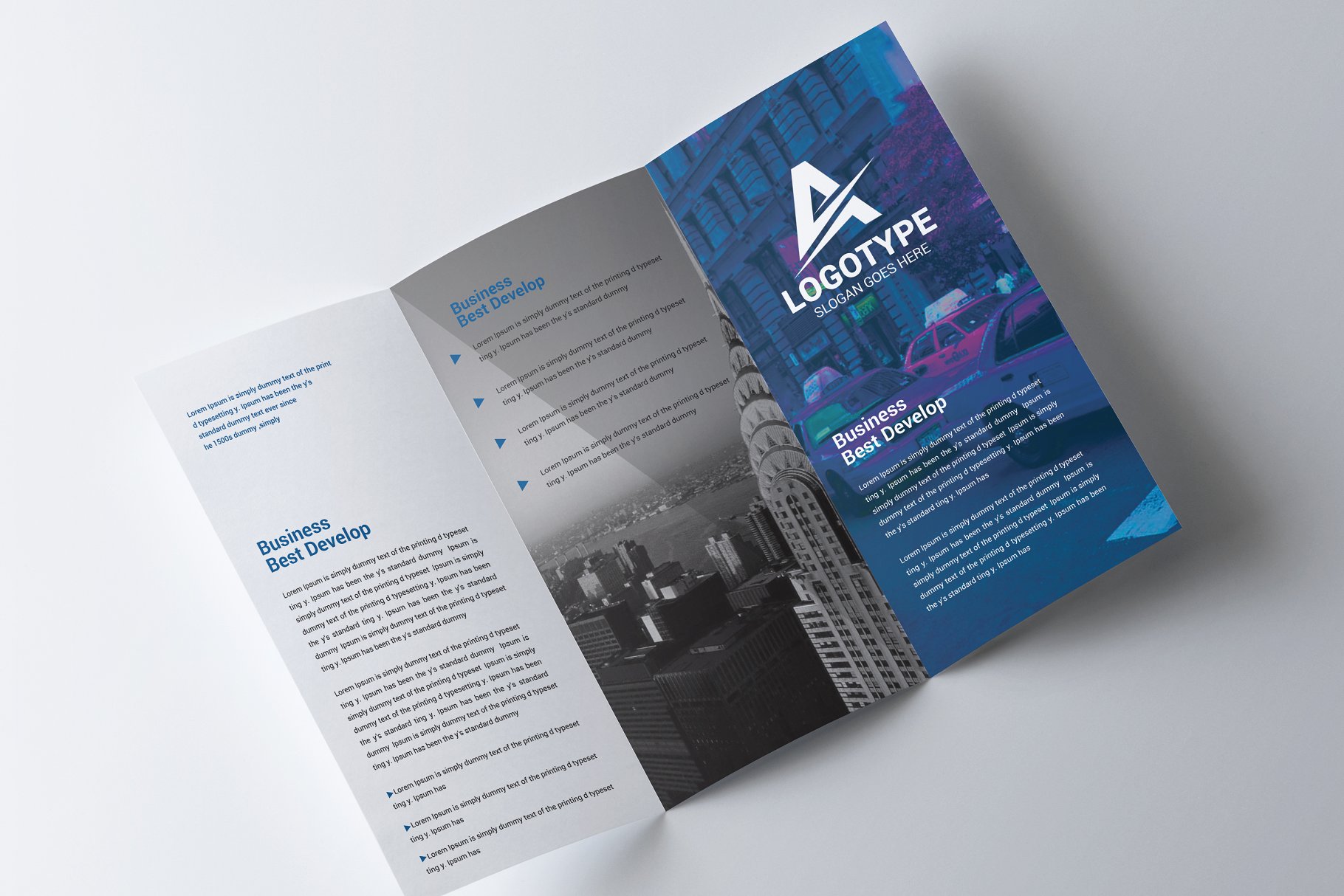 企业商务合作推广三折页手册模板 Corporate Tri-Fold Brochure插图(2)