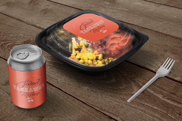 快餐熟食包装样机模板 5 Food Box Branding Mockups插图(1)