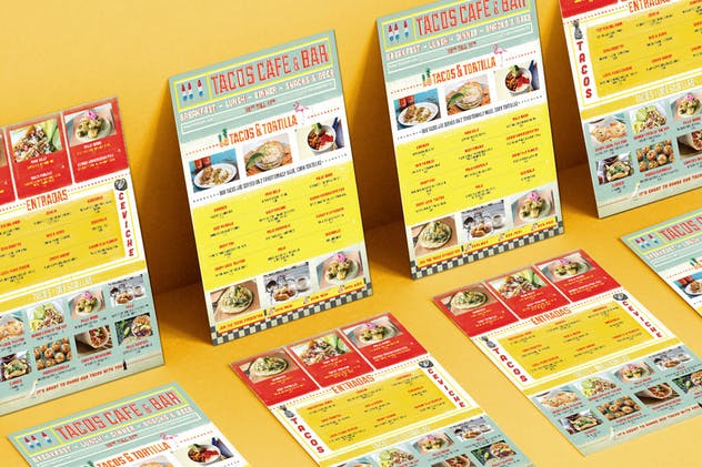 多彩热带风情餐厅菜单设计模板 Colorful Tropical Menu插图(4)