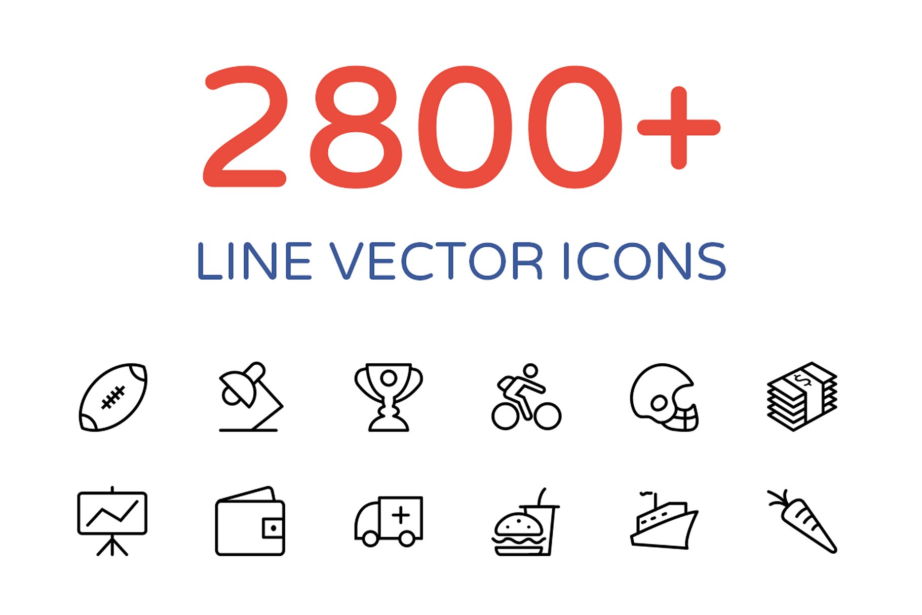 2800+不同领域的线条矢量图标 2800+ Line Vector Icons Bundle插图