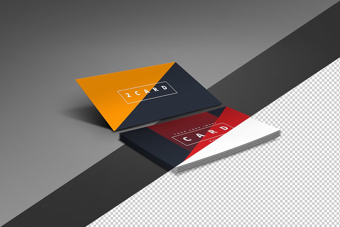 多角度名片展示样机模板 7 Business Card Mockup插图