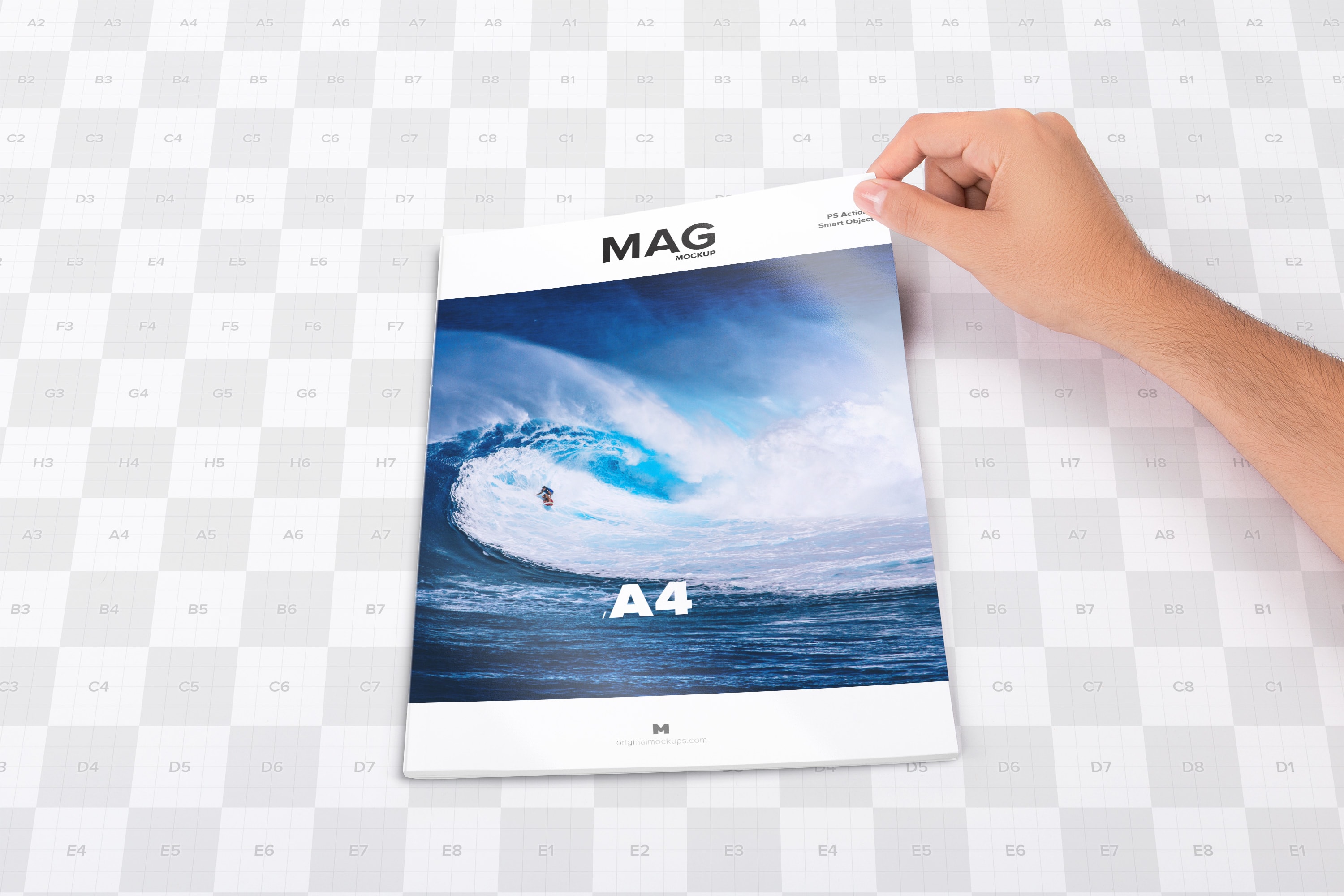 A4尺寸标准杂志封面设计效果图样机02 A4 Magazine Closed Mockup 02插图(1)