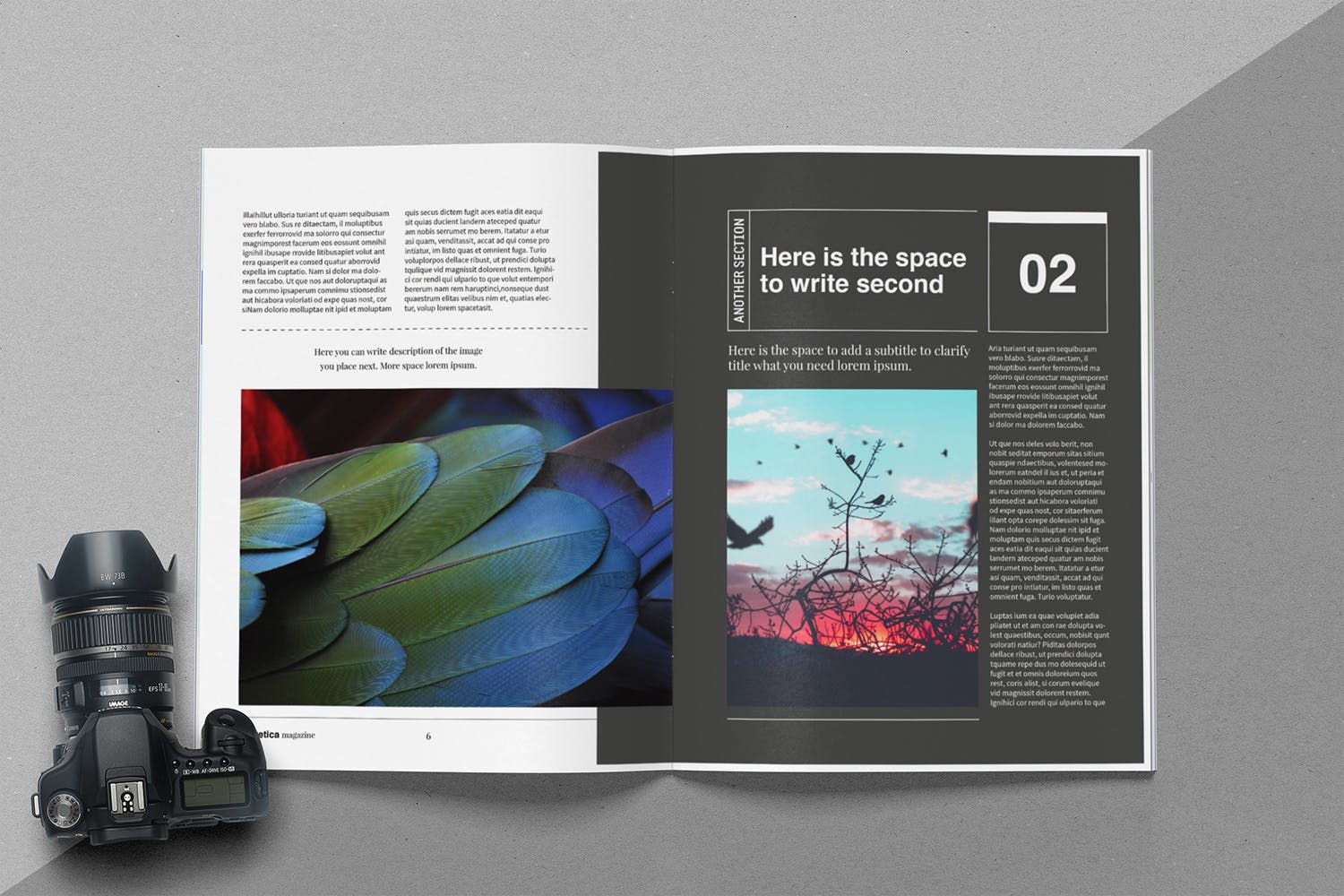 时尚行业产品评测杂志Indesign模板下载 Helvetica Magazine Indesign Template插图(4)
