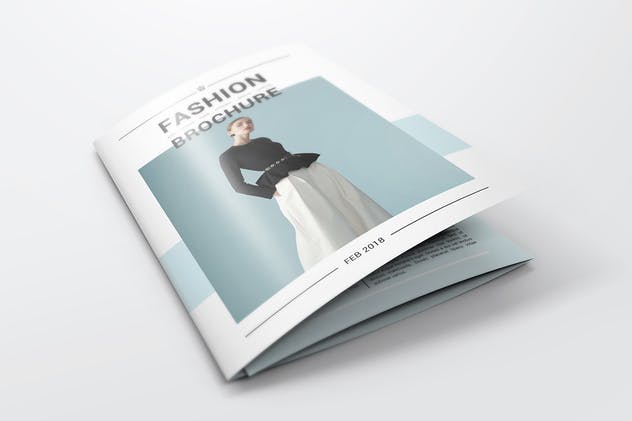A4三折页时尚服装宣传册样机 A4 Trifold Brochure Mockups插图(2)
