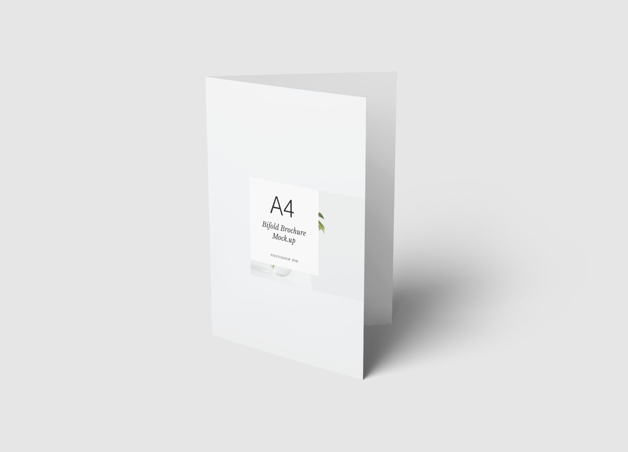 A4尺寸大小双折传单设计内页版式效果图样机模板 A4 Bifold Brochure Mockup插图(2)