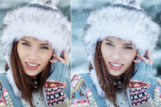 雪花飘雪特效PS动作 Snow Effect Photoshop Action插图(3)