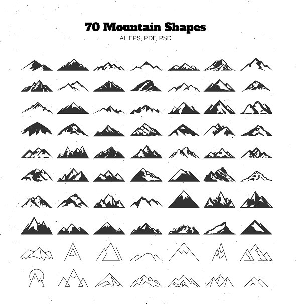 户外运动主题山脉图形Logo设计模板 The Mountain Mega Bundle插图(18)